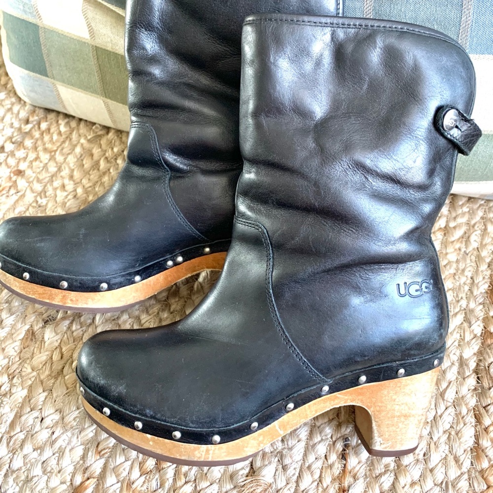 UGG Australia Low Block Heel Clogs Meet Boots